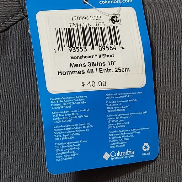 Columbia Bonehead II Shorts – Men’s 38x10 – City Grey – Fishing/Hiking – NWT - Picture 7 of 8